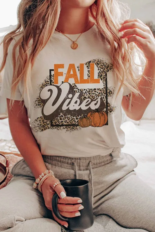 FALL VIBES PUMPKIN LEOPARD GRAPHIC TEE