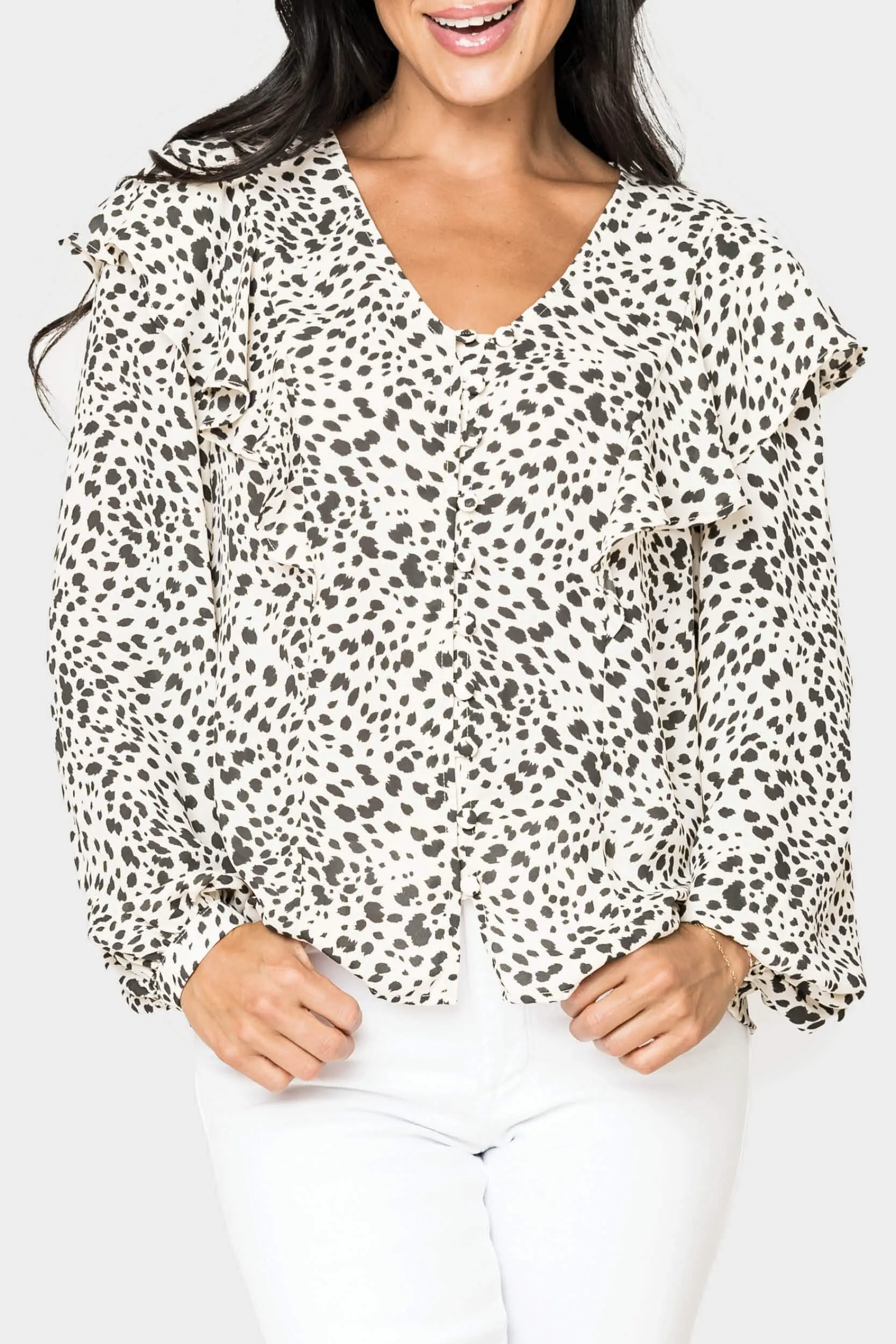 Feminine Ruffle Detail Party Blouse