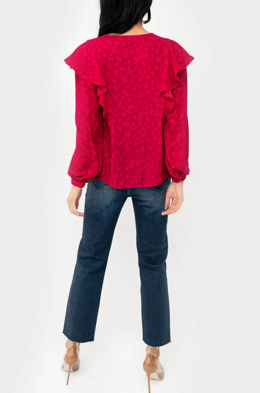 Feminine Ruffle Detail Party Blouse