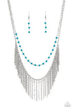 Fierce In Fringe - Blue Necklace