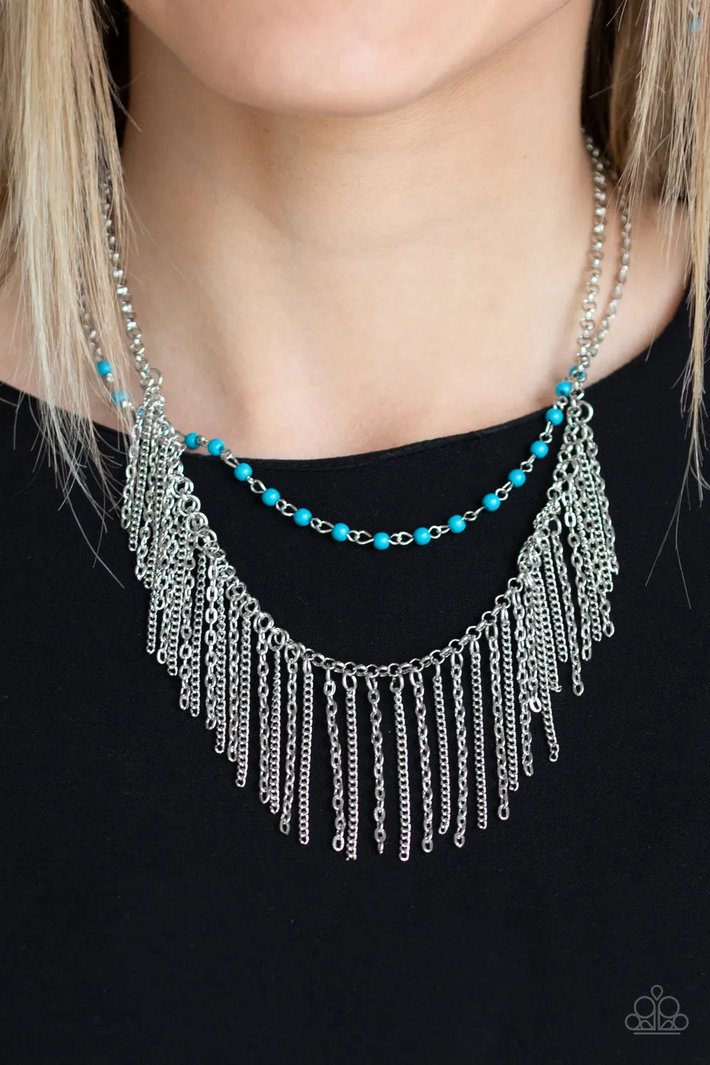 Fierce In Fringe - Blue Necklace