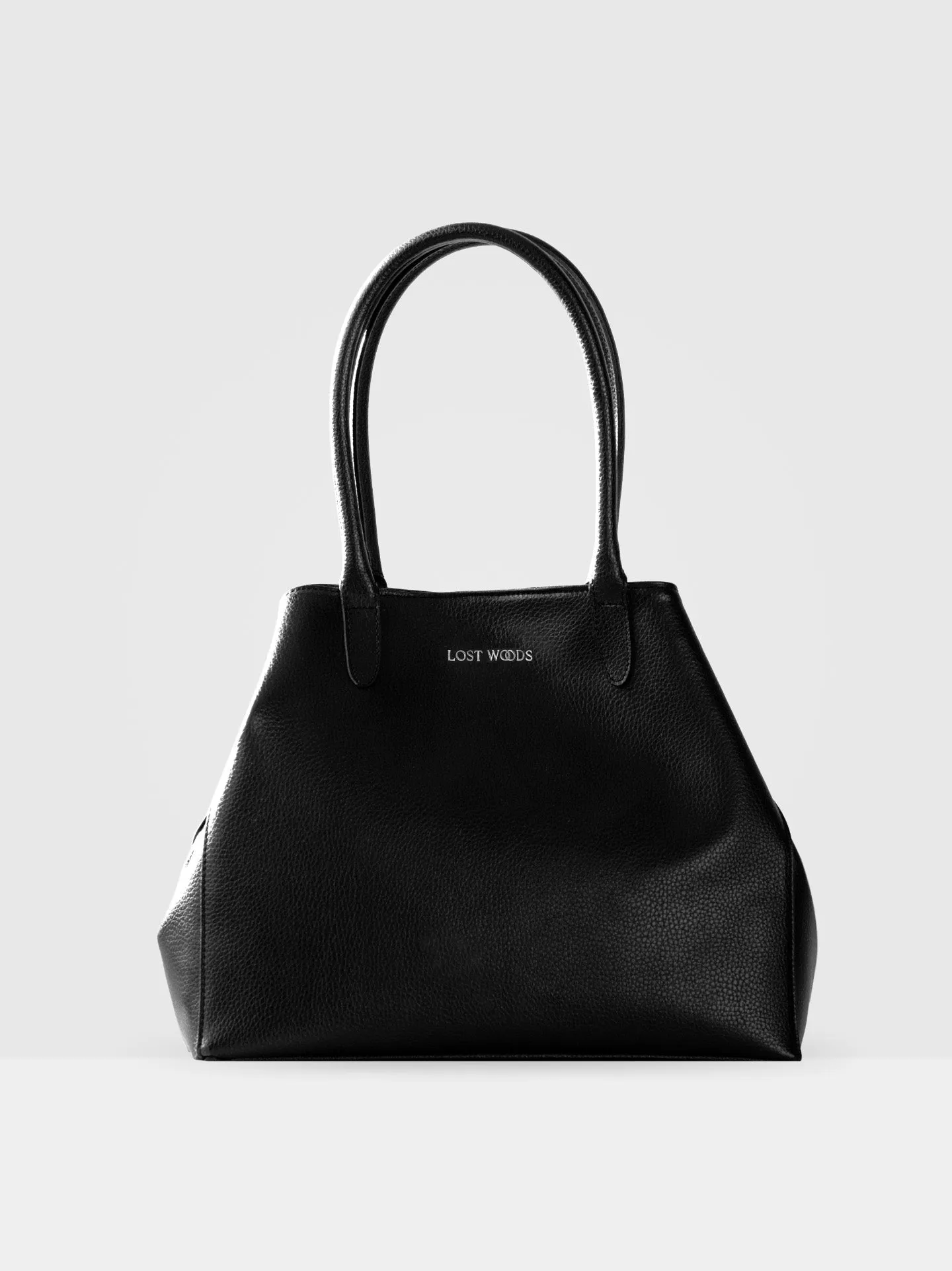 Fleur MIRUM Leather Vegan Slouch Tote Bag | Black & Silver