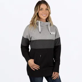 FXR Women's Stripe Pullover Fleece Black/Grey