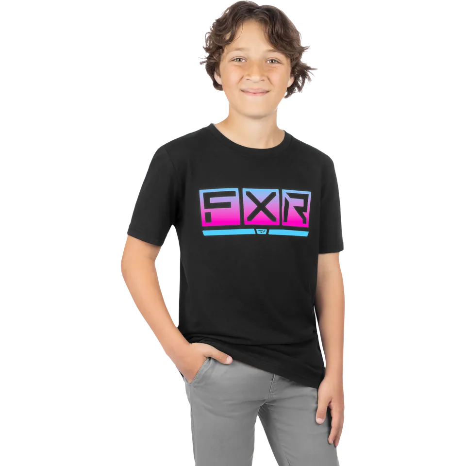 FXR Youth Podium Tee Black/Nightclub