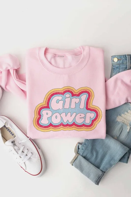 GIRL POWER GRAPHIC SWEATSHIRT PLUS SIZE