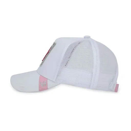 Glitter Patch Hat, White/Pink | Vintage Havana