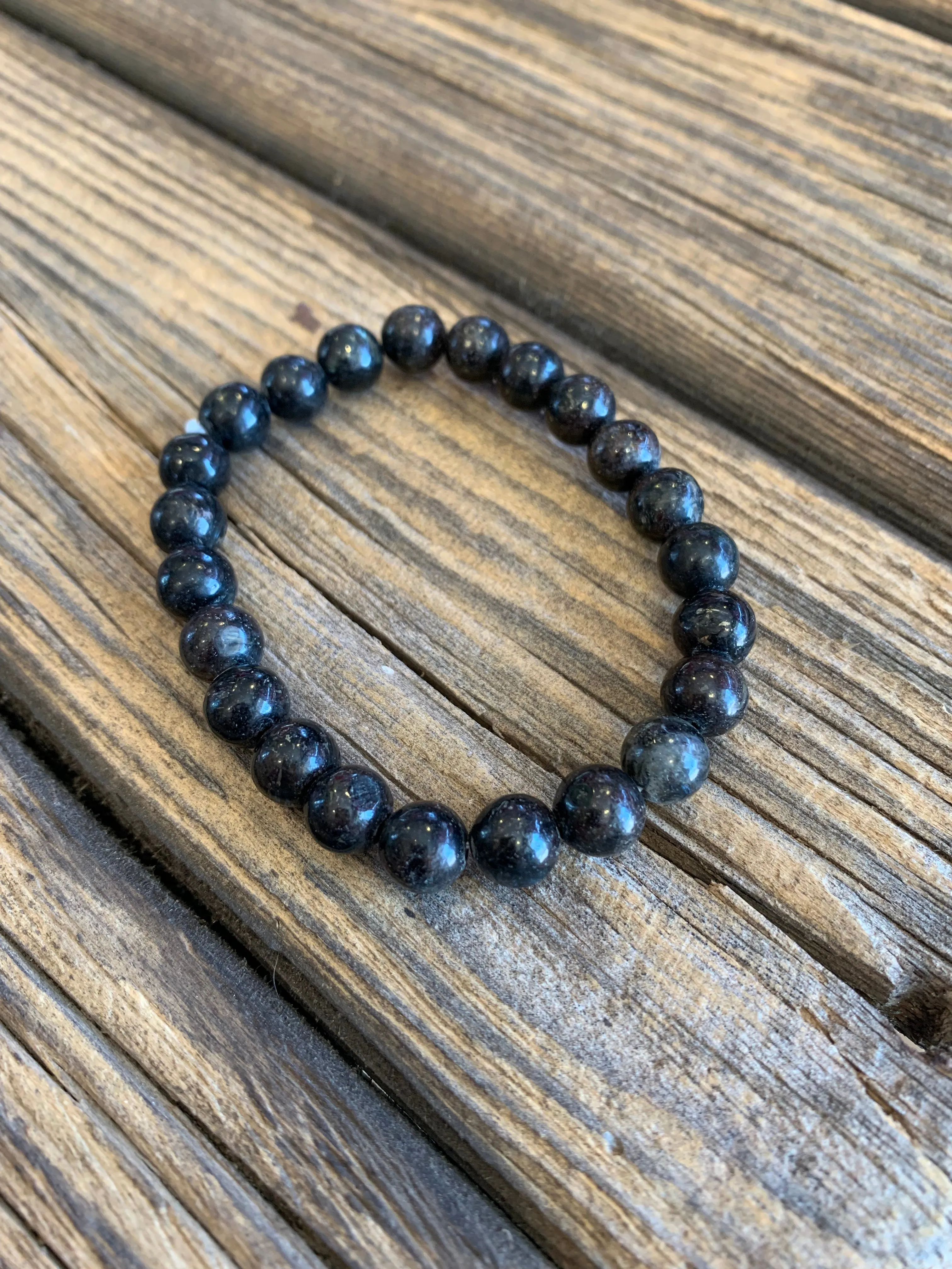 Golden Black Obsidian Beaded Bracelet