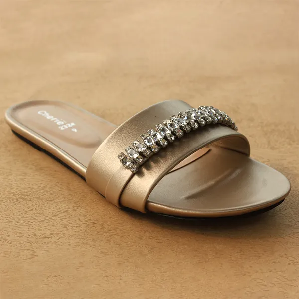 Golden Fancy Slippers for women