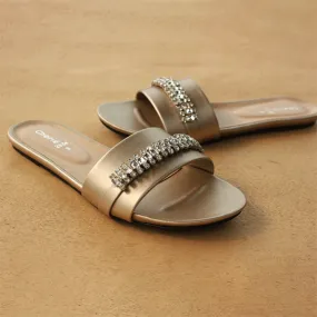 Golden Fancy Slippers for women