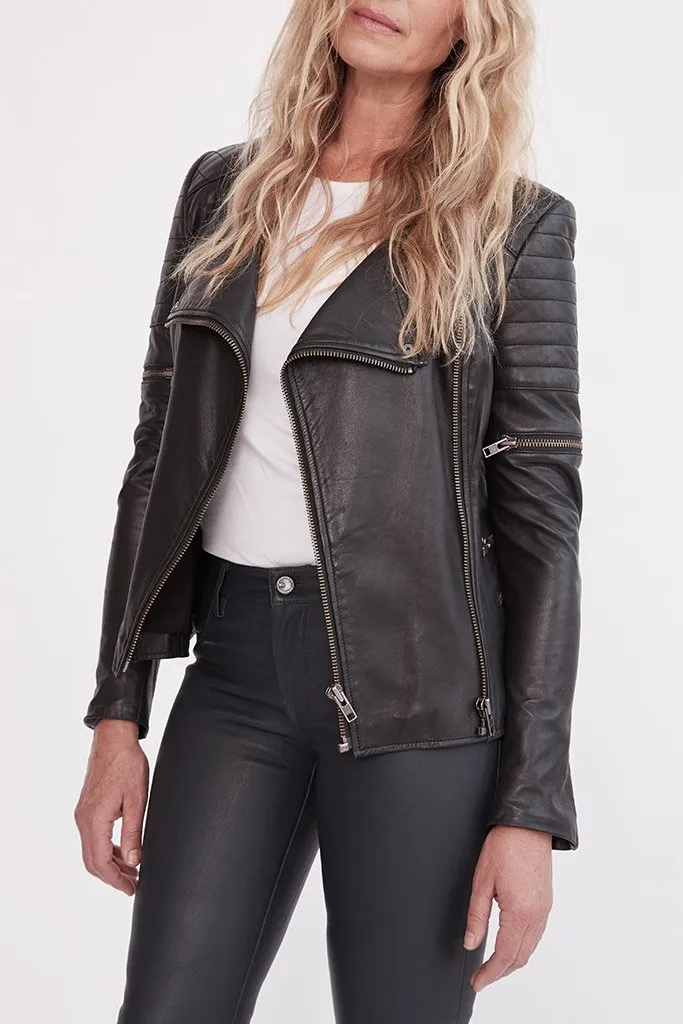 Greenwich Street Motor Jacket Black Leather