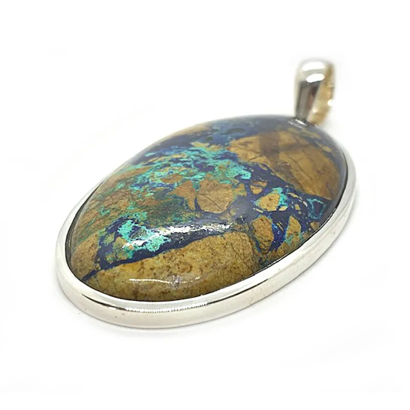 Gus Azurite Large Oval Pendant