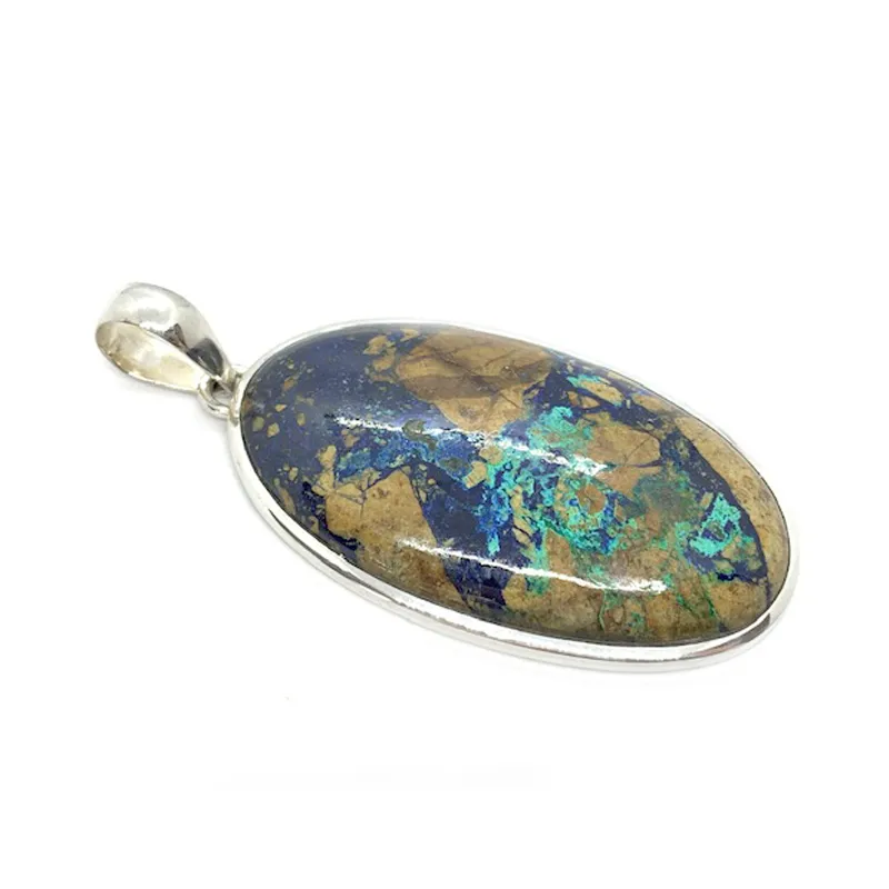 Gus Azurite Large Oval Pendant