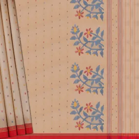 Handwoven Beige Bengal Cotton Saree - 1819T008425DSC