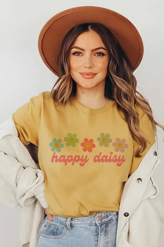 HAPPY DAISY GRAPHIC TEE PLUS SIZE