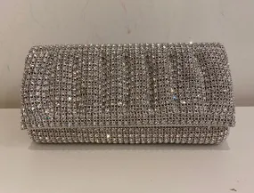 HEI28 Silver Crystal Clutch