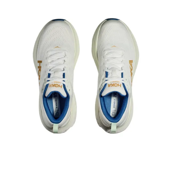 HOKA Men's Bondi 8 Medium White/Gold