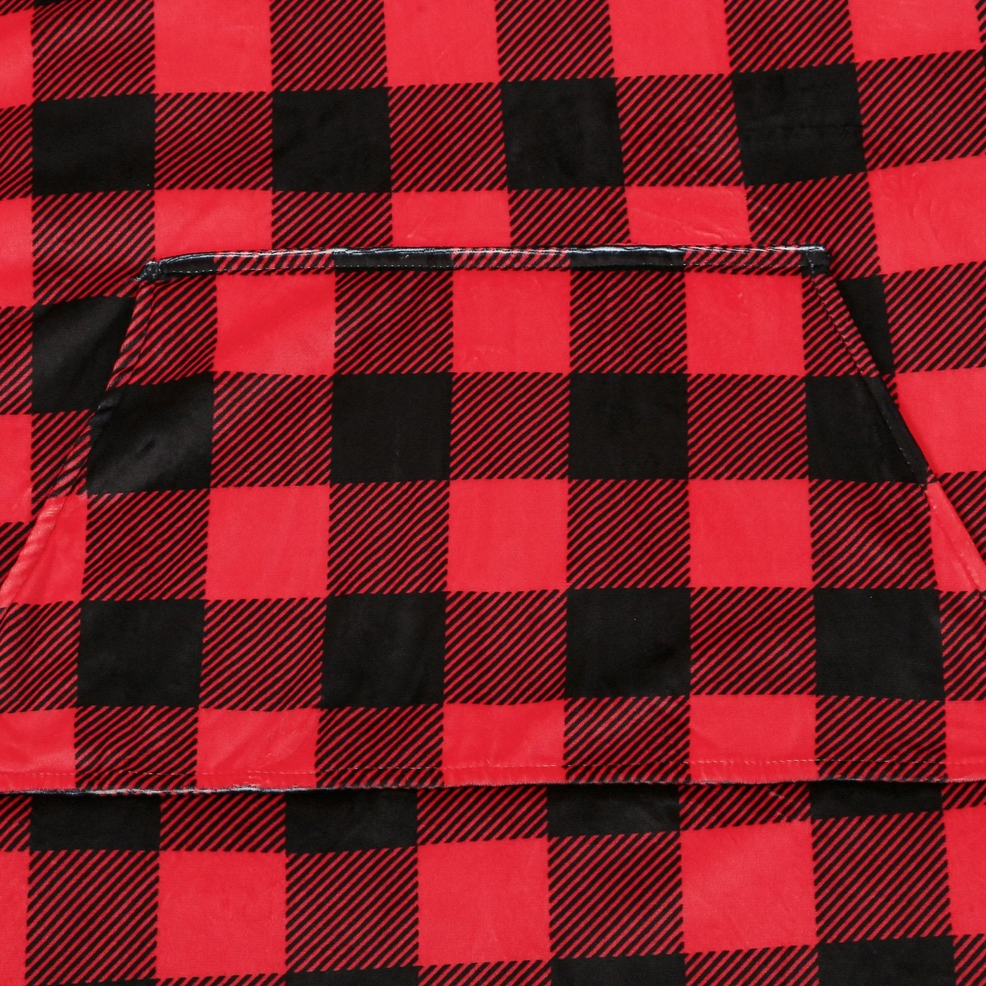 Hoodie Blanket Adult Red Check