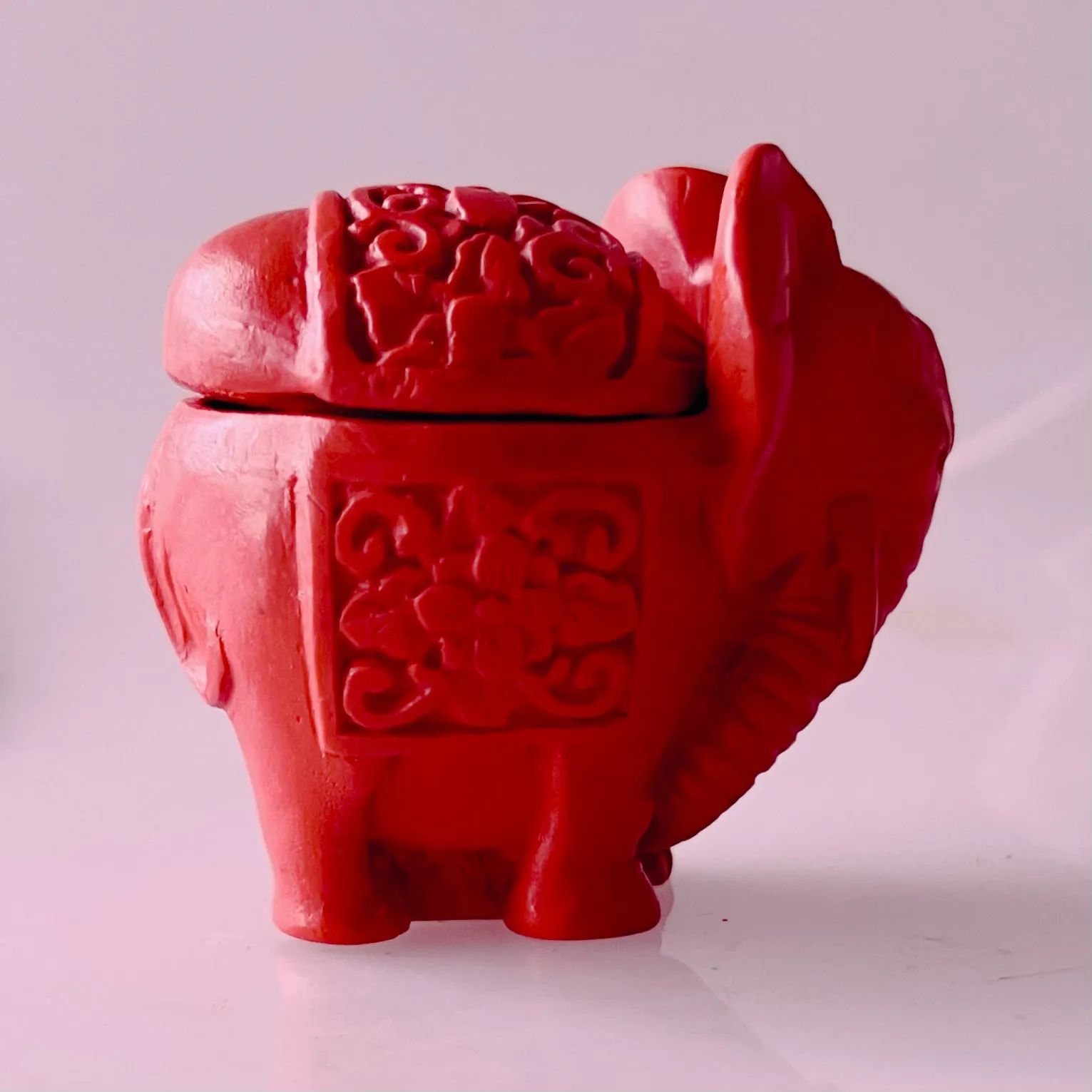 Imperial Cinnabar Miniature Elephant Box