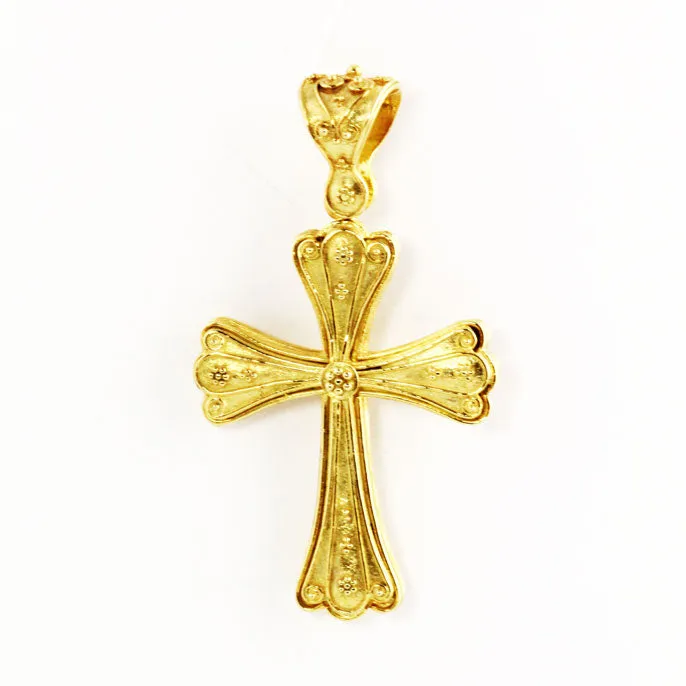 Imperial Gardens Emerald & 18K Gold Orthodox Cross