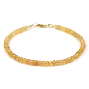 Imperial Golden Topaz 4mm Faceted Rondelle Bracelet with Gold Filled Trigger Clasp