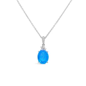 Irisa by Martin Binder Oval Blue Topaz & Diamond Necklace