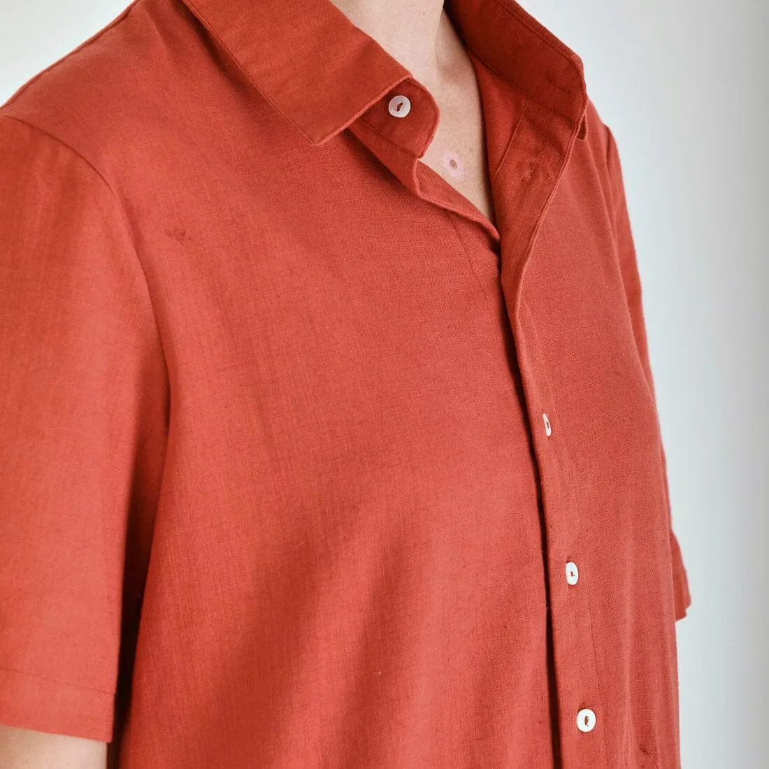 Joe Cotton & Linen Shirt Dress | Red