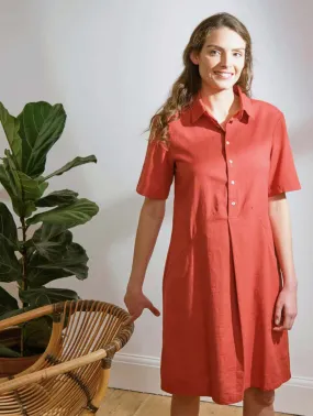 Joe Cotton & Linen Shirt Dress | Red