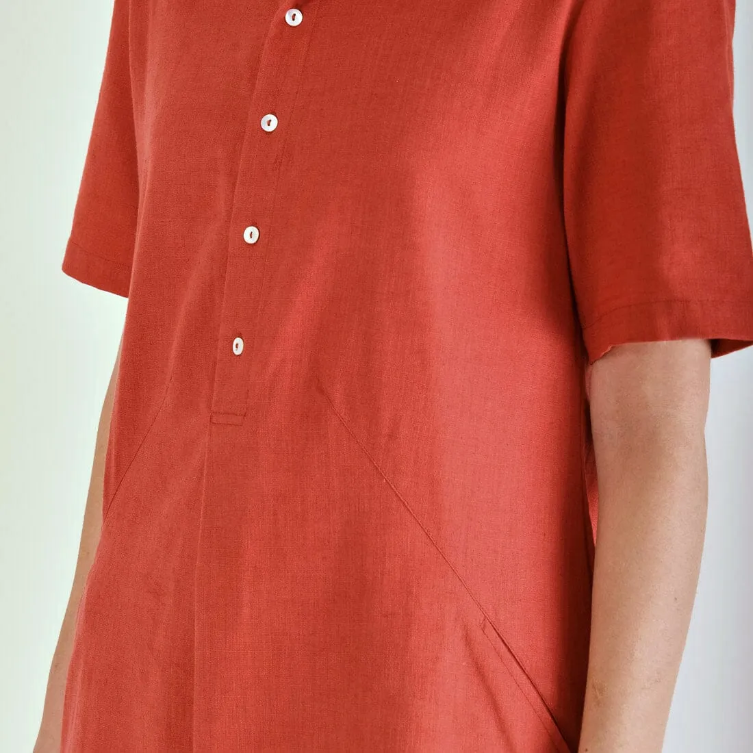 Joe Cotton & Linen Shirt Dress | Red