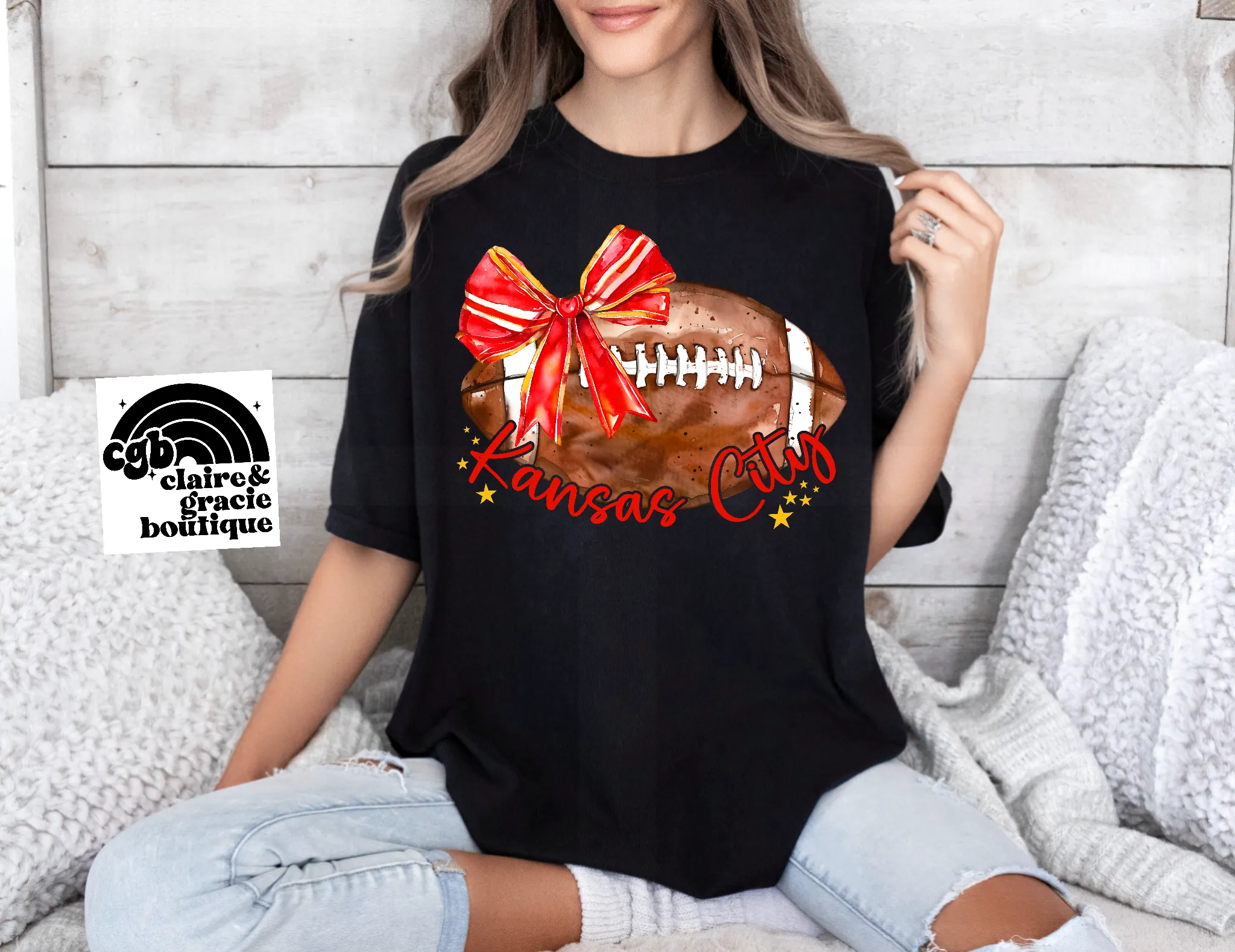 Kansas City Coquette Football Bow | Chiefs