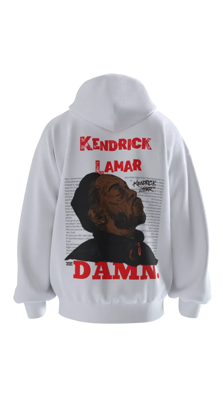 kendrick lamar Damn Oversized Hoodie - White