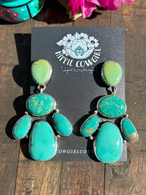 Kingman Turquoise Cluster Earrings