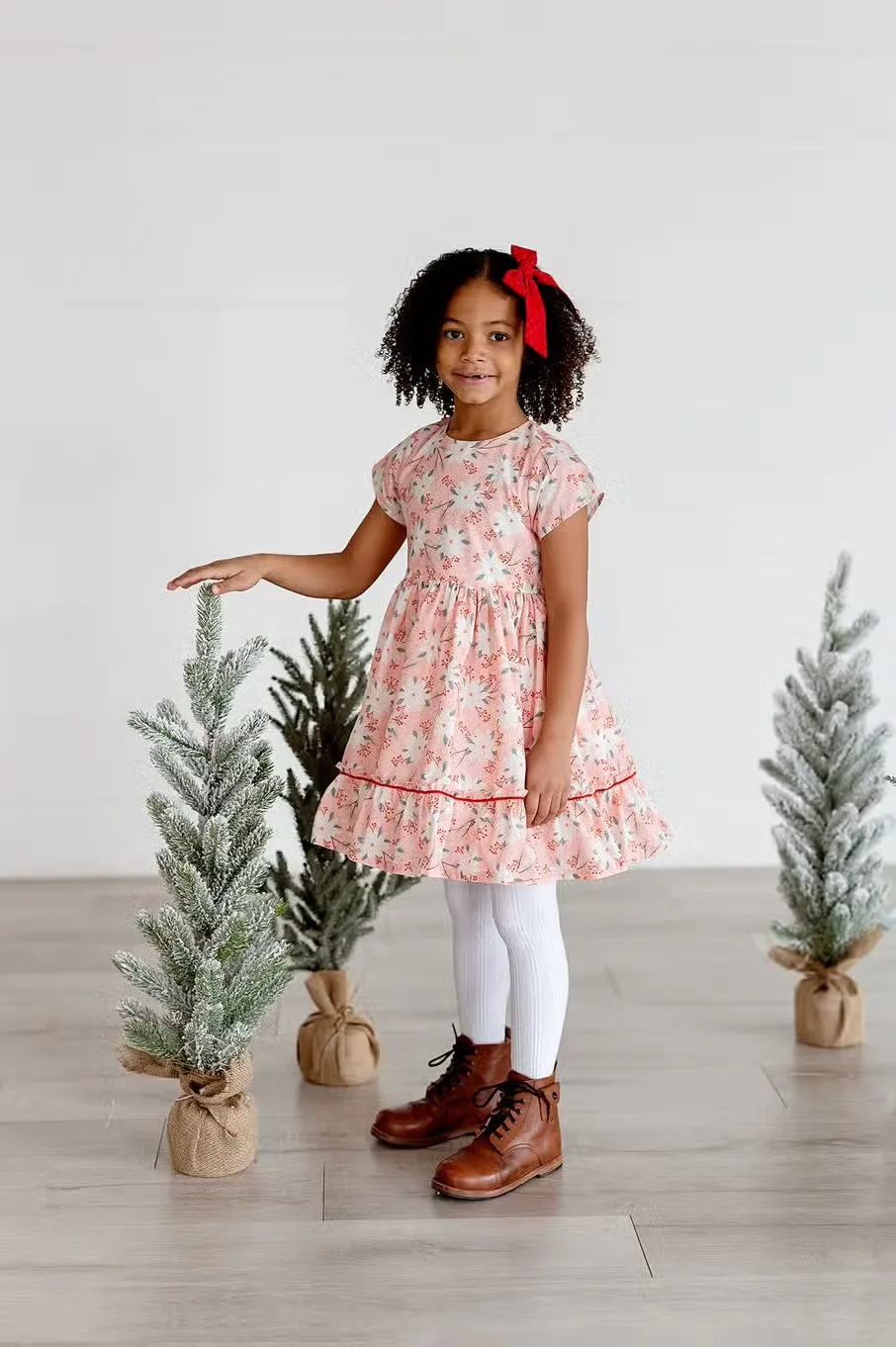 Lola Dress in Pink Poinsettia