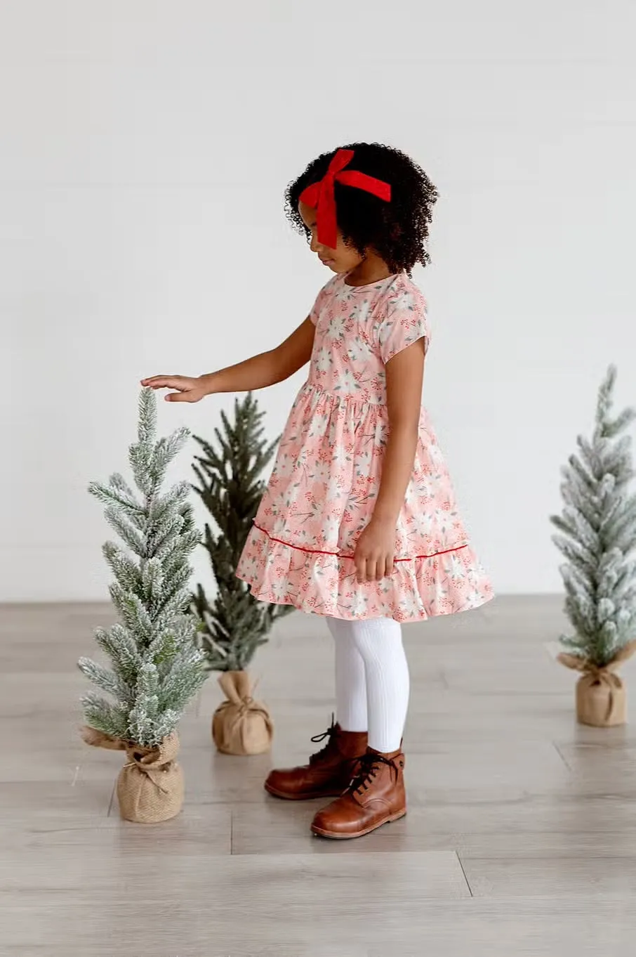 Lola Dress in Pink Poinsettia