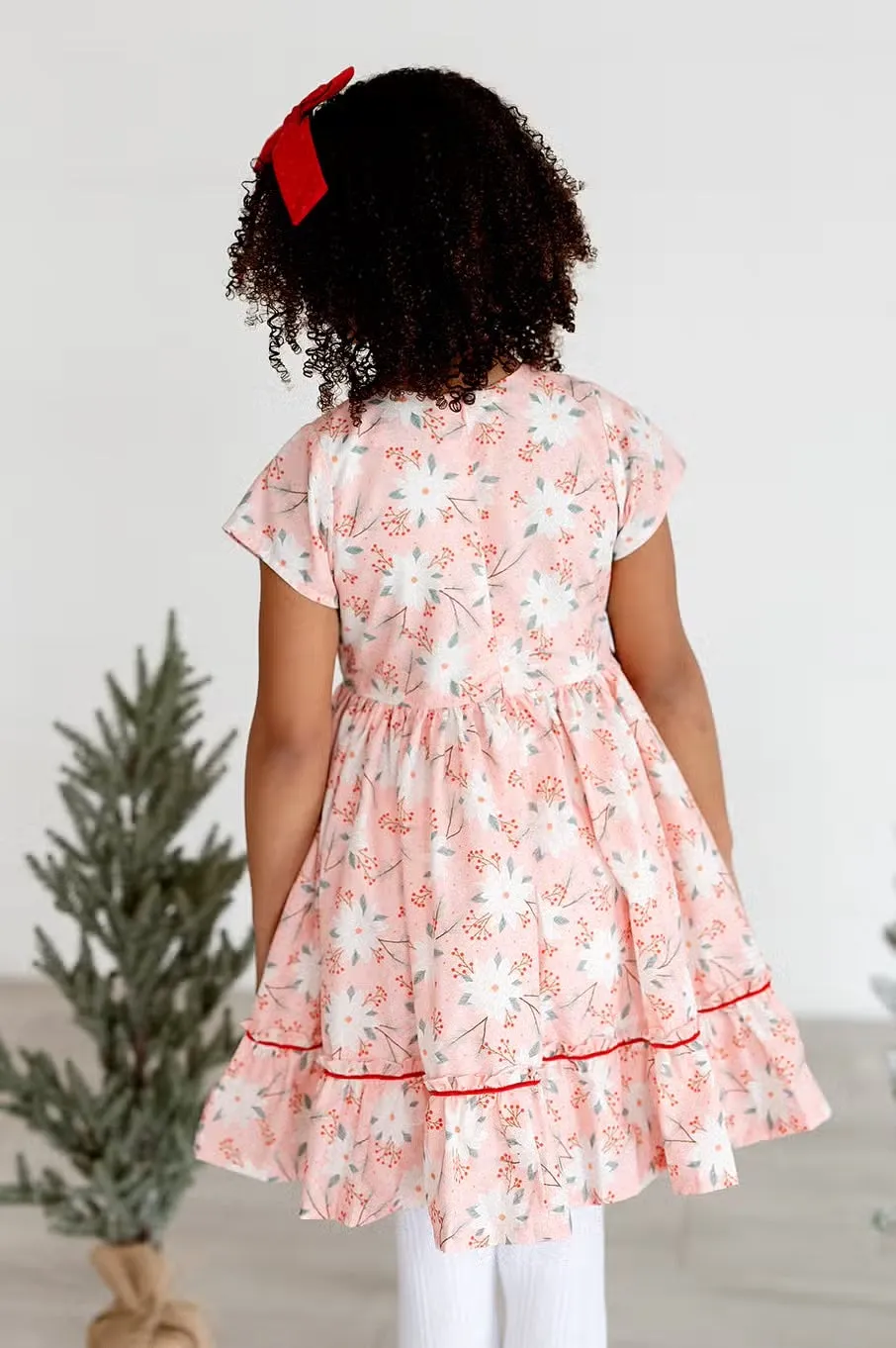 Lola Dress in Pink Poinsettia