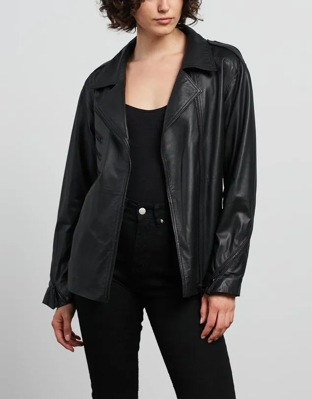 Ludlow Motor Leather Jacket 2.0 Feather Nappa Black Leather