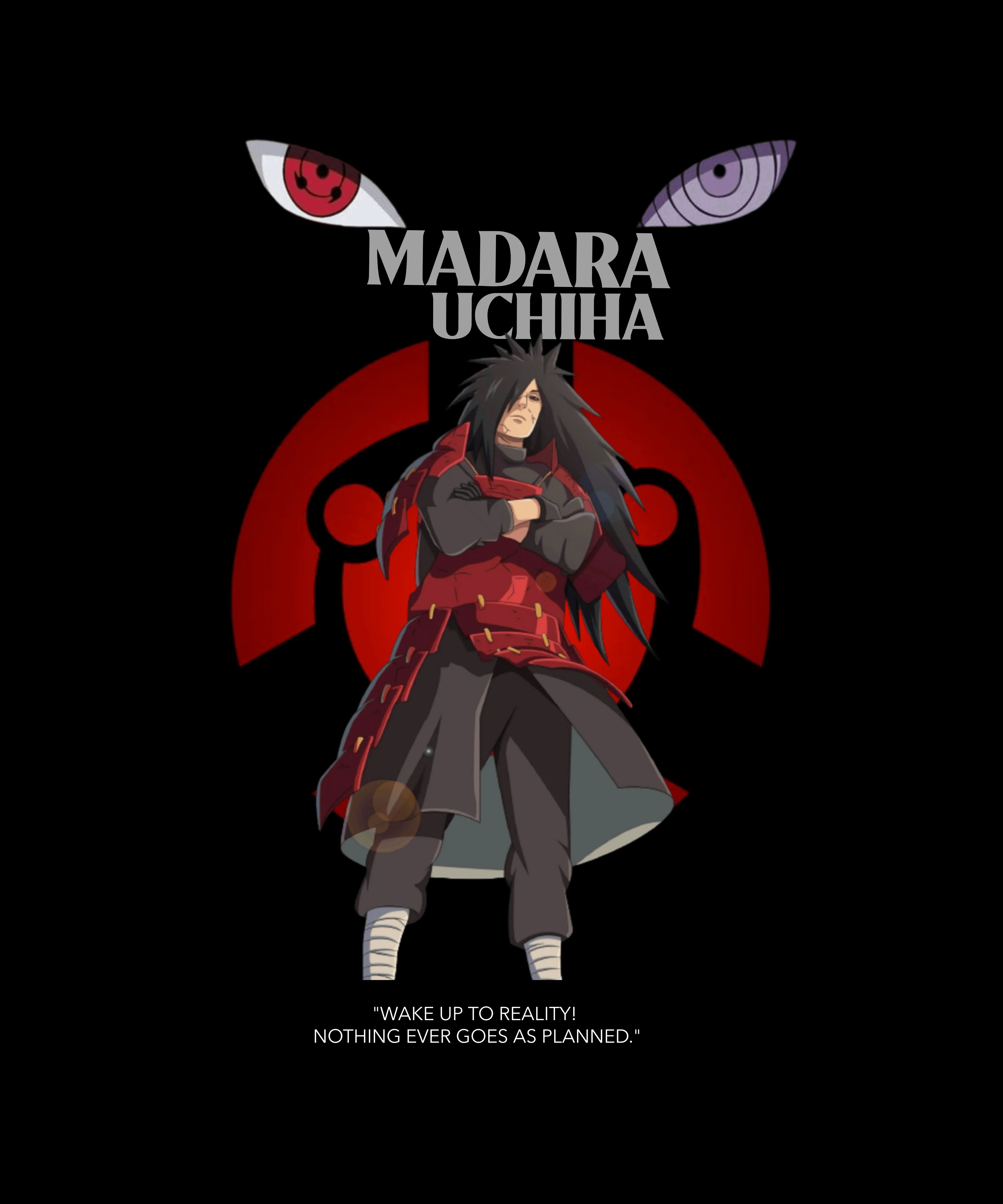 Madara Uchiha Naruto Oversized T-shirt - Black