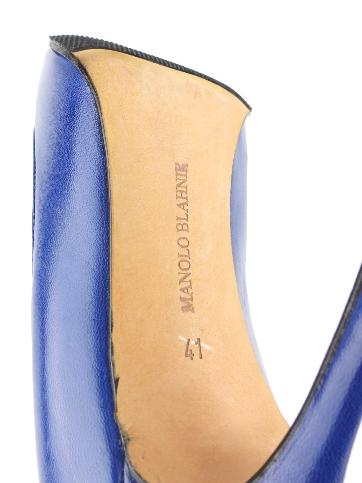 Manolo Blahnik Blue Leather Stiletto Heel Pumps - 41