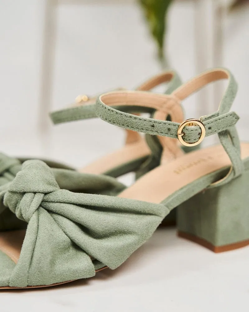 Marquise Vegan Suede Heels | Sage