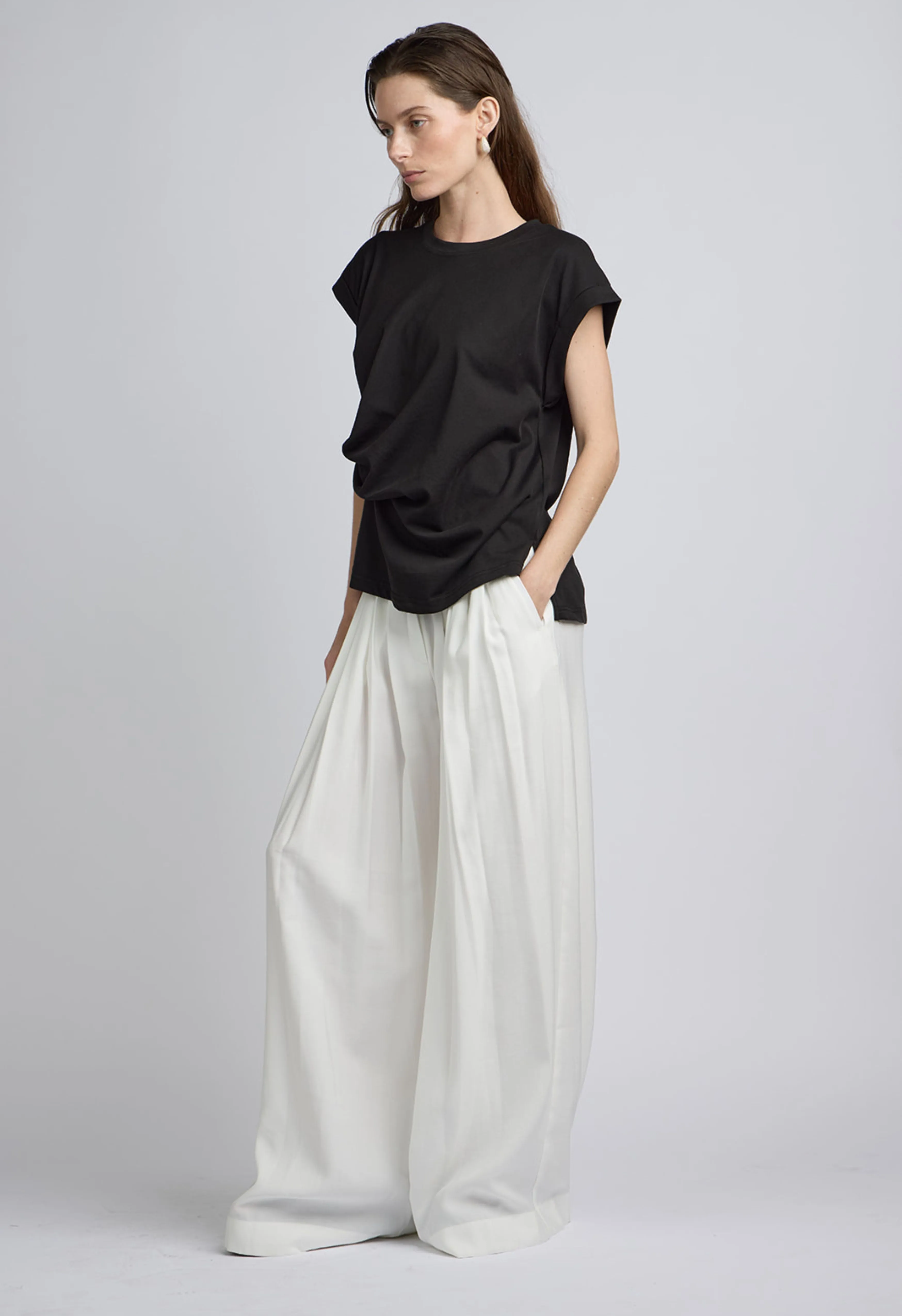 Martha Pleated Trouser in White