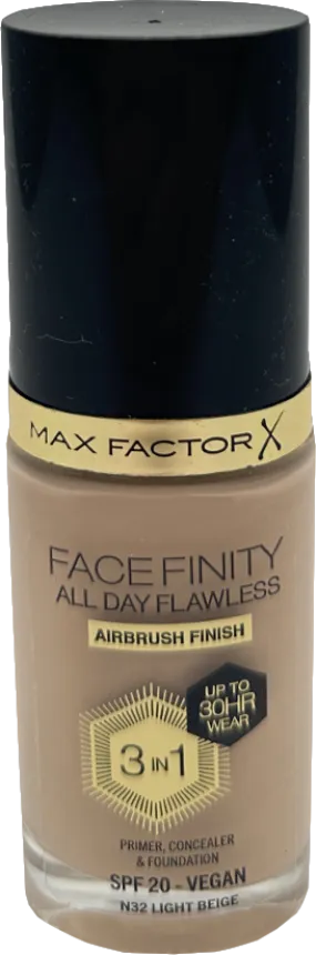 Max Factor Facefinity All Day Flawless 3 In 1 Vegan Foundation C40 Light Ivory 30ml