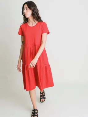 Maya Organic Cotton Jersey Dress | Red