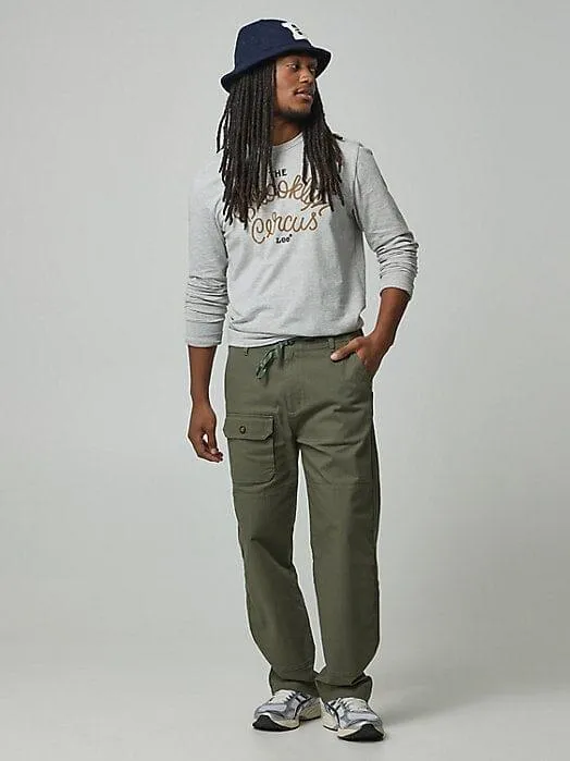 MEN'S LEE X THE BROOKLYN CIRCUS Drawstring Supply Pant in Muted Olive