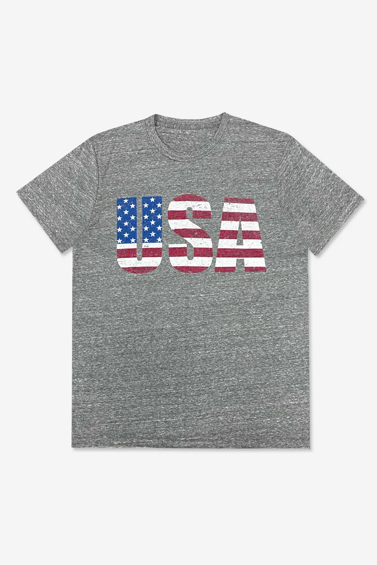 Men's Short Sleeve Tri-Blend Tee - Grey Americana USA