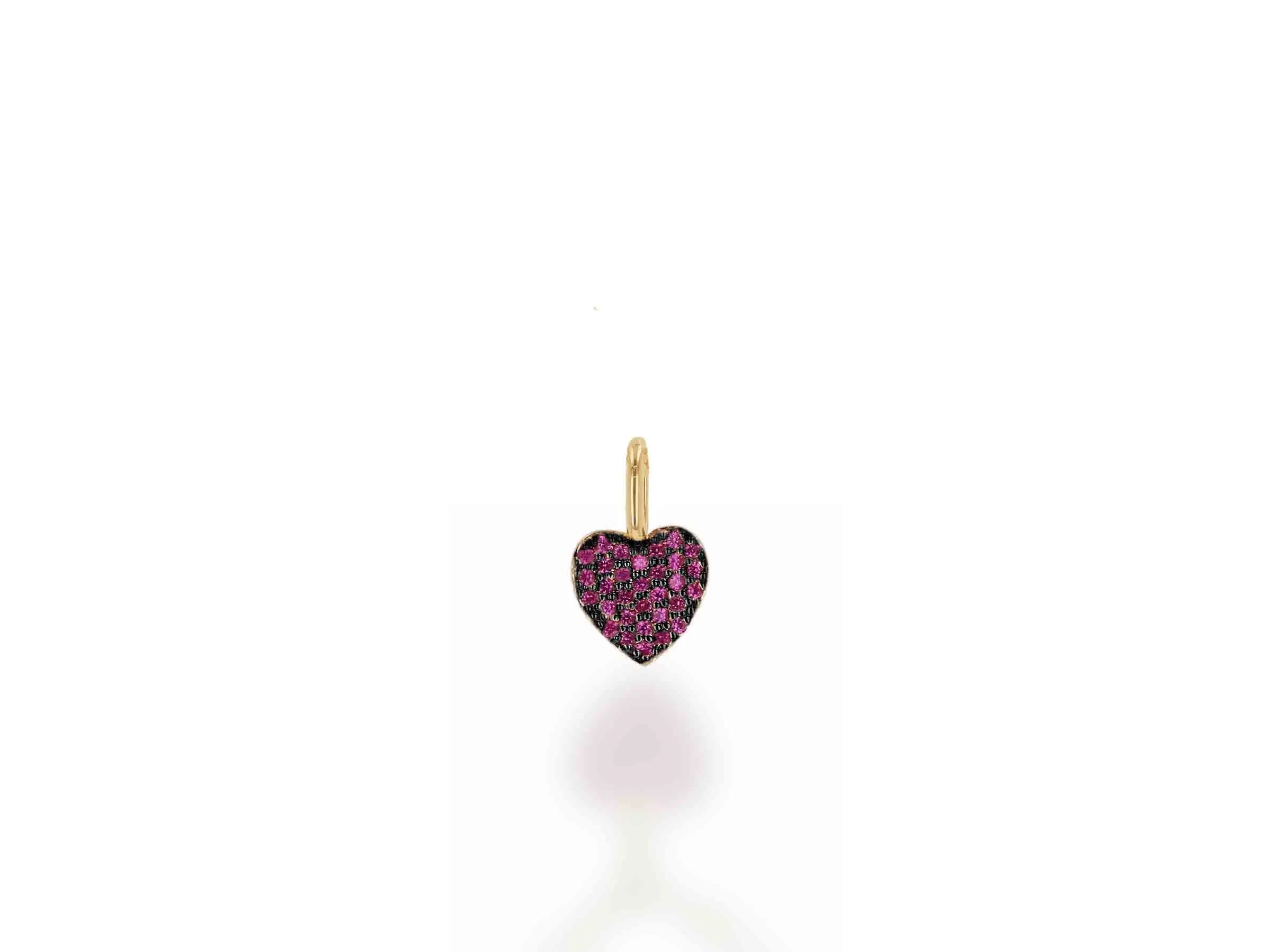 Mini Ruby Pave Heart Charm