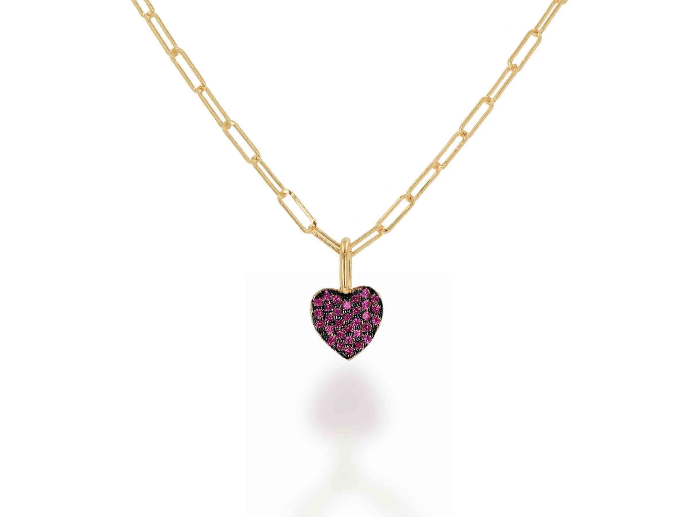 Mini Ruby Pave Heart Charm