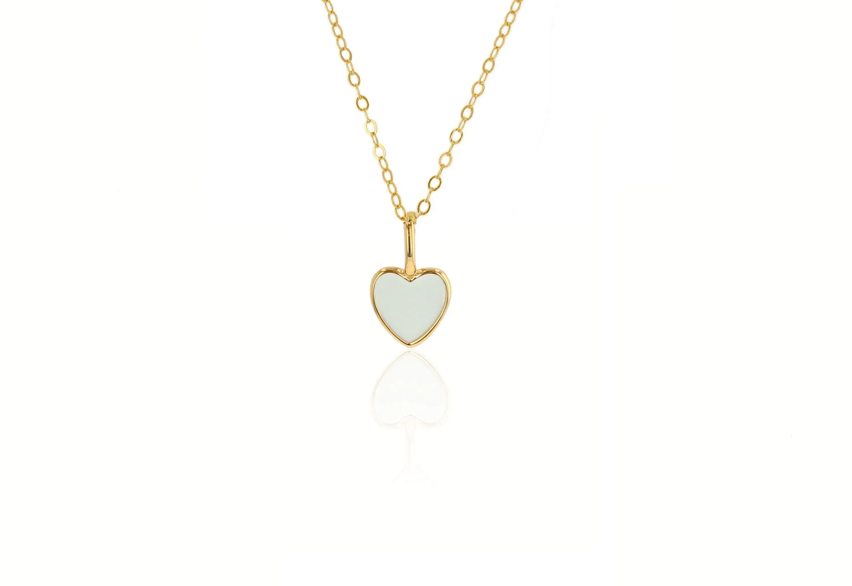 Mini White Enamel Heart Charm