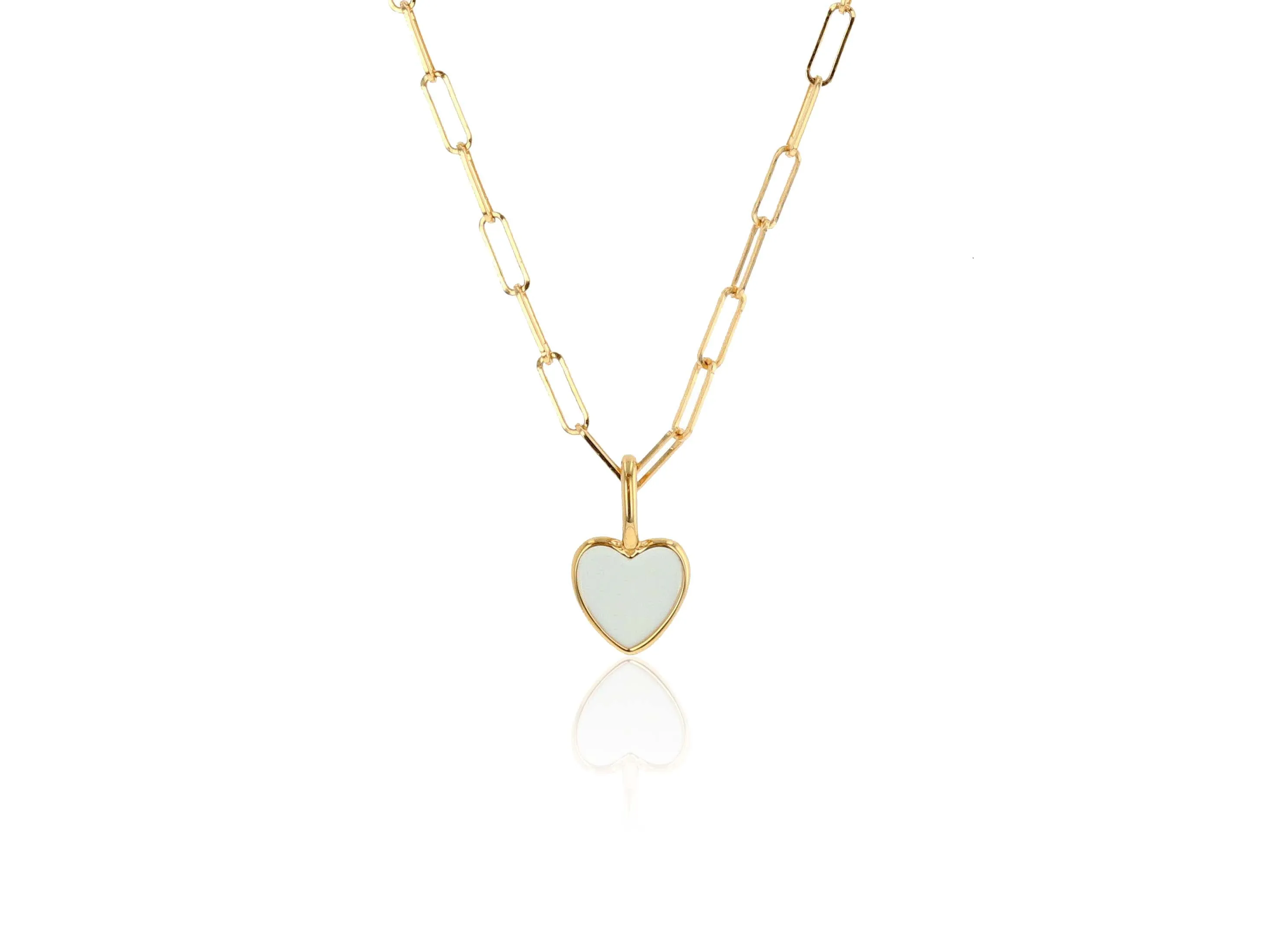 Mini White Enamel Heart Charm