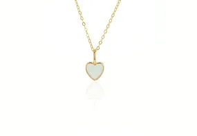 Mini White Enamel Heart Charm