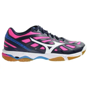 Mizuno Indoor Wave Hurricane 3 Womens Navy/Pink Trainers