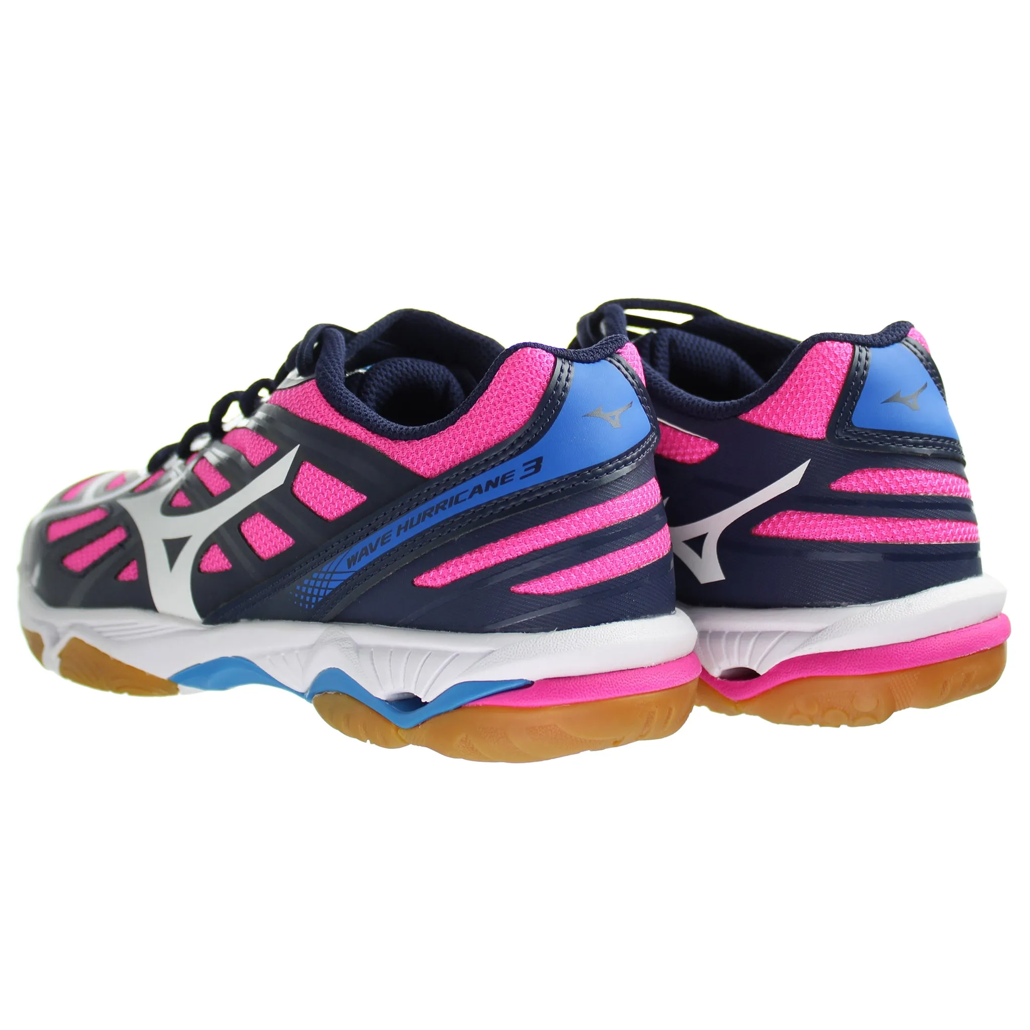 Mizuno Indoor Wave Hurricane 3 Womens Navy/Pink Trainers